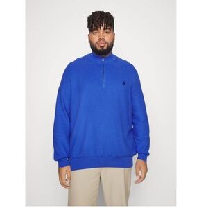 Polo Ralph Lauren Mens 4XLT 1/4 Zip Sweater Pima Cotton Blue Big & Tall Classic